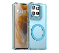 YUECXIN Magnetic Case for Motorola Edge 50 Neo/Edge 60 Neo/ThinkPhone 25 Compatible with Magsafe, Support Wireless Charging, Slim Translucent Matte Cover, Soft Shockproof TPU Silicone Case. Blue