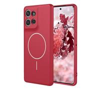 YUECXIN Magnetic Case for Motorola Edge 50 Neo/Edge 60 Neo/ThinkPhone 25, Ultra thin Liquid Silicone Silky Touch Cover, Support MagSafe Wireless Charging, Soft Shockproof TPU Bumper Case. Red