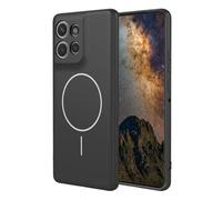 YUECXIN Magnetic Case for Motorola Edge 50 Neo/Edge 60 Neo/ThinkPhone 25, Ultra thin Liquid Silicone Silky Touch Cover, Support MagSafe Wireless Charging, Soft Shockproof TPU Bumper Case. Black