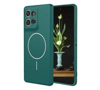 YUECXIN Magnetic Case for Motorola Edge 50 Neo/Edge 60 Neo/ThinkPhone 25, Ultra thin Liquid Silicone Silky Touch Cover, Support MagSafe Wireless Charging, Soft Shockproof TPU Bumper Case. Dark Green