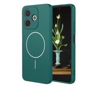 YUECXIN Magnetic Case for Oppo A5 Pro 5G/4G, Ultra thin Liquid Silicone Silky Touch Cover, Support MagSafe Wireless Charging, Soft Shockproof TPU Bumper Case. Dark Green