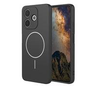 YUECXIN Magnetic Case for Oppo A5 Pro 5G/4G, Ultra thin Liquid Silicone Silky Touch Cover, Support MagSafe Wireless Charging, Soft Shockproof TPU Bumper Case. Black