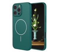 YUECXIN Magnetic Case for OPPO A6X 4G / 5G, Ultra thin Liquid Silicone Silky Touch Cover, Support MagSafe Wireless Charging, Soft Shockproof TPU Bumper Case. Dark Green