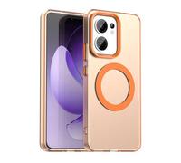 YUECXIN Magnetic Case for OPPO Reno 13 FS (OPPO Reno 13F 5G/4G) Compatible with Magsafe, Support Wireless Charging, Slim Translucent Matte Cover, Soft Shockproof TPU Silicone Case. Orange