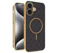 YUECXIN Magnetic Case for OPPO Reno 16 Pro 5G (Reno16 Pro 5G), Wireless Charging Compatible, Ultra-thin Soft Electroplated TPU Bumper with Leather Back Shockproof Cover, Black