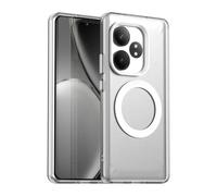 YUECXIN Magnetic Case for Realme GT 6 5G/Realme GT 6T 5G Compatible with Magsafe, Support Wireless Charging, Slim Translucent Matte Cover, Soft Shockproof TPU Silicone Case. White