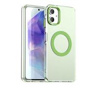 YUECXIN Magnetic Case for Samsung Galaxy A06 4G Compatible with Magsafe, Support Wireless Charging, Slim Translucent Matte Cover, Soft Shockproof TPU Silicone Case. Green