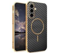 YUECXIN Magnetic Case for Samsung Galaxy A36 5G Compatible with Magsafe, Military Grade Sturdy Durable Carbon Fiber Texture Slim Case, Non-Slip Shockproof TPU Cover. Black