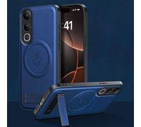 YUECXIN Magnetic Case for Vivo V50 Lite 5G/4G Compatible with MagSafe, Slim Soft PU Leather Texture Cover, Shockproof Anti-fall TPU Bumper Case with Folding Stand. Blue