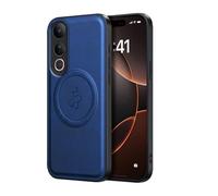 YUECXIN Magnetic Case for Vivo V50 Lite 5G/4G Compatible with MagSafe Wireless Charging, Slim Soft PU Leather Texture Cover, Shockproof Anti-fall TPU Bumper Case. Blue