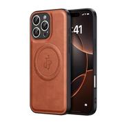 YUECXIN Magnetic Case for Xiaomi 17T 5G Compatible with MagSafe Wireless Charging, Slim Soft PU Leather Texture Cover, Shockproof Anti-fall TPU Bumper Case. Brown