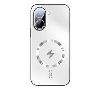 YUECXIN Magnetic Case for Xiaomi POCO X7 Pro 5G, Matte Frosted Shockproof Cover with Built-in HD Lens Protector, Strong Grip for Car Mount, Anti-Scratch, White