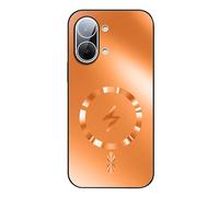 YUECXIN Magnetic Case for Xiaomi POCO X8 Pro MAX 5G, Matte Frosted Shockproof Cover with Built-in HD Lens Protector, Strong Grip for Car Mount, Anti-Scratch, Orange
