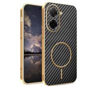 YUECXIN Magnetic Case for Xiaomi Redmi A5 4G Compatible with Magsafe, Military Grade Sturdy Durable Carbon Fiber Texture Slim Case, Non-Slip Shockproof TPU Cover. Black