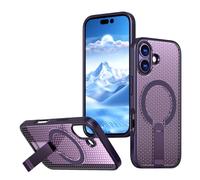 YUECXIN Magnetic Case for Xiaomi Redmi A7 Pro 4G/POCO C85X 5G, Cooling Gaming Honeycomb Cover Shockproof Support Wireless Charging with Invisible Metal Kickstand, Purple
