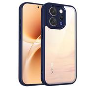 YUECXIN Matte Case for Vivo V70 5G / Vivo V70 Elite, Transparent Hard PC Back Phone Cover, Shockproof Military Grade Drop Protection Anti-Fingerprint, Blue