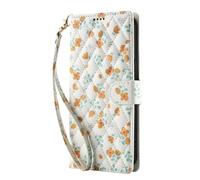 YUECXIN Wallet Case for Honor 400 Pro, Small Fresh Flower Floral Print Pattern PU Leather Book Flip Case, Card Slots Kickstand Shockproof Cover for Women Girls. A3