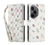 YUECXIN Wallet Case for Honor 400 Pro, Small Fresh Flower Floral Print Pattern PU Leather Book Flip Case, Card Slots Kickstand Shockproof Cover for Women Girls. A1