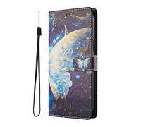 YUECXIN Wallet Case for Motorola Edge 60 Neo/Edge 50 Neo/ThinkPhone 25, PU Leather Flip Cover with Card Holder & Kickstand, Shockproof TPU Inner, Cute Pattern Design for Women, Giant Butterfly