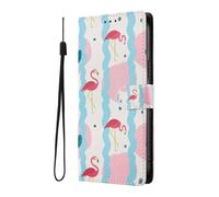 YUECXIN Wallet Case for Motorola Edge 60 Neo/Edge 50 Neo/ThinkPhone 25, PU Leather Flip Cover with Card Holder & Kickstand, Shockproof TPU Inner, Cute Pattern Design for Women, Flamingo