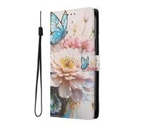 YUECXIN Wallet Case for Motorola Edge 60 Neo/Edge 50 Neo/ThinkPhone 25, PU Leather Flip Cover with Card Holder & Kickstand, Shockproof TPU Inner, Cute Pattern Design for Women, Butterfly & Floral