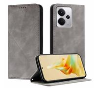 YUECXIN Wallet Case for Realme 14 5G/Realme 14T 5G, Premium PU Leather Flip Cover [Card Slots] [Kickstand] [Magnetic Closure] Shockproof Full Body Protective Case, Gray