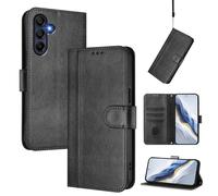 YUECXIN Wallet Case for Samsung Galaxy A17/Samsung Galaxy A26, Premium PU Leather Flip Folio Book Case Cover, Card Slots Kickstand Magnetic Closure Shockproof Cover Women Men. Black
