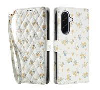 YUECXIN Wallet Case for Samsung Galaxy A17/Samsung Galaxy A26, Small Fresh Flower Floral Print Pattern PU Leather Book Flip Case, Card Slots Kickstand Shockproof Cover for Women Girls. A5