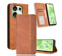 YUECXIN Wallet Case for Umidigi G9 5G / G9C / G9T / G9A, Premium Flip Folio Leather with Viewing Stand, Cash Compartment & 3 Card Holder, Magnetic Closure Shockproof Cover - Brown