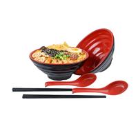 Yuedefly 2 pcs Ramen Bowls,1200ml Japanese Style Noodle Soup Bowls with Spoon and Chopsticks for Pasta Udon Pho Asian Noodles(8 inch)