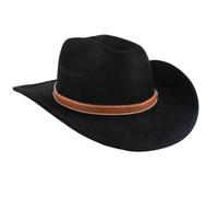 Yuedefly Western Cowboy Hat for Women and Men Wide Brim Western Cowgirl Hat, Wide Brim Beach Cowgirls Cattleman Cowboys Hats(Black)