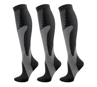 YUEDGE Compression Socks Men 15-20 mmHg Best Support for Athletic Circulation Running Flight Travel Cycling Nurses Size 8-10, 3 Pairs