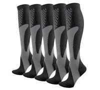 YUEDGE Compression Socks Men 15-20 mmHg Best Support for Athletic Circulation Running Flight Travel Cycling Nurses Size 9-12, 5 Pairs