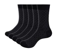 YUEDGE Men's Business Dress Socks Breathable Thin Cotton Mid Calf Mens Socks Black Everyday Sock For Men Size 6-10, Multipack, 5 Pairs