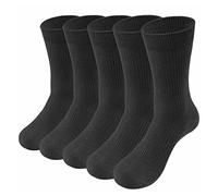 YUEDGE Mens Comfy Anti-Odor Solid Vegan Grey Formal Business Dress Casual Everyday Bamboo Socks For Men 6-10, Basic Mid Calf Breathable Men's Socks, Multipack, 5 Pairs