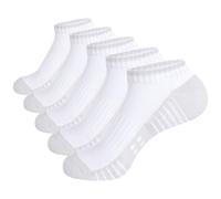 YUEDGE Ultra Thin Summer Breathable Cotton Ankle Socks, White Lightweight Soft Short Socks Casual Basic Plain ankle Socks Daily Basic Wear for Ladies UK 3-5 Multipack 5 Pairs