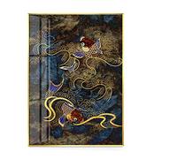 Yuefa Art Print on Canvas Traditional Scroll Chinese Painting Posters and Prints Ink Japanese Red Koi Carp Wall Pictures for Living Room 30x50cm(12x20in) Frameless