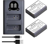 YUEFANSEN LP-E10 Battery Pack Dual Charger 2200mAh Large Capacity Battery 2 Kit Compatible with Canon 1100D 1200D 1300D 2000D 4000D EOS Rebel T5, Kiss X70, Kiss X80, 1200D, 1300D Camera