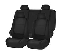 YUEGOO Car Seat Covers Full Set Seat Protectors for Ford Transit Tipper 2014+, Front Rear Car Seat Cover and Headrest Covers, Airbag Compatible, Polyester Mesh,A-BLACK