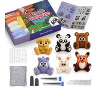 yuegool Needle Felting Kit Beginners, 6 Sets Exclusive Animals Wool Craft | Easy step-by-step video guides, full felting tools, stress-relieving craft for desk pets, brooches, home decor & gift-ready