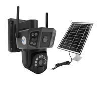 YUEHISY 1080P Solar Security Cameras, HD 4MP Solar Power Dual Lens Camera with Human Detection, Two Way Sound Conversation, Color Night Vision, for Home Outdoor