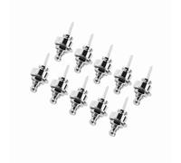 YUEHISY 10pcs/bag Electric Guitar Metal Bass Strap Locks Lightweight and Durable and Arrow Storage Case Antiskid Accessory for Acoustic, Electric, and Bass Guitar Strap Locking (Silver)