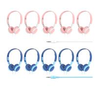 YUEHISY 12 Pairs Bulk Kid Headphones, Wired On Ear Classroom Headphones with 3.5mm Plug, 4ft Cable, Adjustable Headband, for School Library Airplanes
