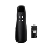 YUEHISY 2.4GHz Wireless Presenter Clicker with USB Receiver, Rechargeable Page Turner, Plug & Play, Red Pointer, 30M Range, for Business Teaching