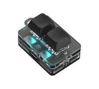 YUEHISY 2 Keys Keyboard, USB C Rechargeable Mini Mechanical Gaming Keypad with Programmable RGB Backlit Blue Switch, for Rhythm Games Macros