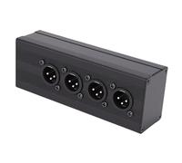 YUEHISY 3 Pin XLR 1 Female to 4 Male Splitter Box, 1 in 4 Out Parallel Connection Balanced Converter, Plug and Play, for Mixer PA Stage Studio
