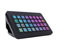 YUEHISY 32 Key Streaming Deck with LCD Display, Programmable Macro Keyboard Studio Controller, One Click Shortcut for Live Streaming Editing (Black)