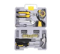 YUEHISY 35pcs Home Repair Tool Kit, Portable Basic Household Tool Set, Mechanics Toolbox for DIY Car House Apartment Garage (8035 Yellow)