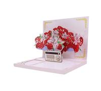YUEHISY 3D Bouquet Greeting Card, Pop Up Flower Card with Voice Recording and Photo Frame, Handmade Floral Sculpture for Birthday Anniversary Mother Day