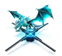 YUEHISY 3D Hologram Fan Projector, 45CM HD LED Holographic Christmas Tree Advertising Display with APP Remote Bluetooth WiFi (UK Plug)